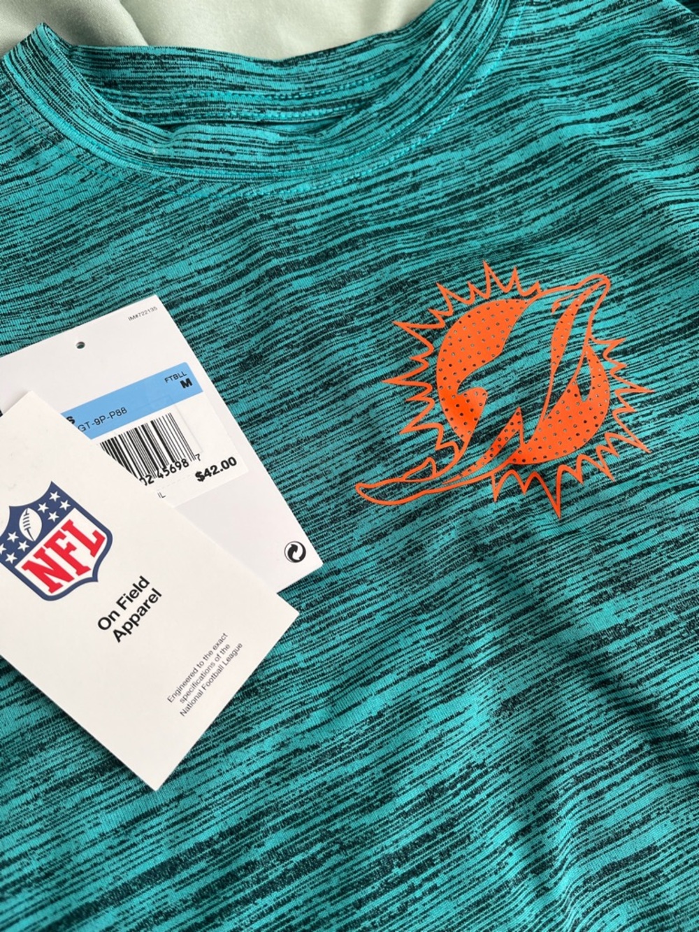 Nike Miami Dolphins Teal and Orange Short Sleeve Tee